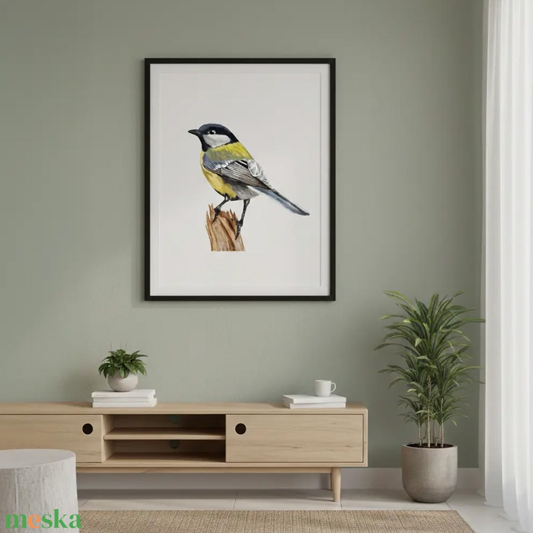 Téli ének � Akvarell hatású kék cinege art print / nyomat - művészet - grafika & illusztráció - művészi nyomat - Meska.hu