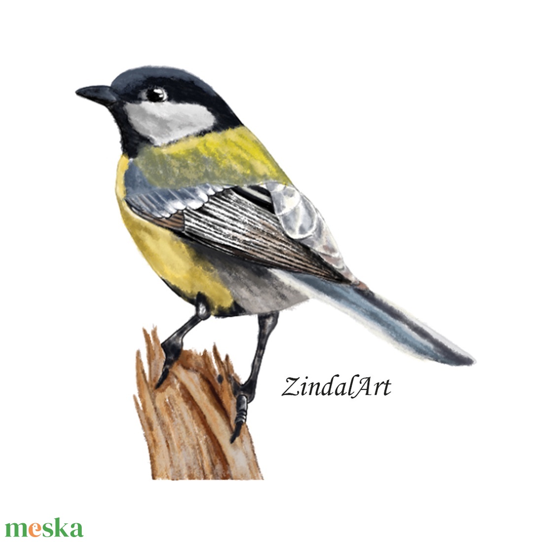 Téli ének � Akvarell hatású kék cinege art print / nyomat - művészet - grafika & illusztráció - művészi nyomat - Meska.hu