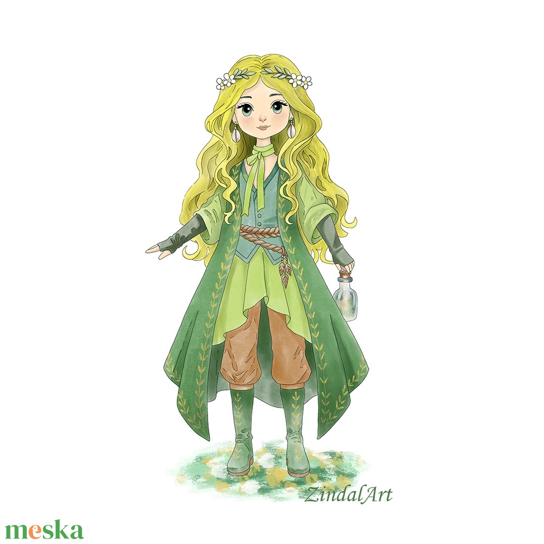 Tavasztündér � Akvarell hatású gyerekszoba falikép - művészet - grafika & illusztráció - művészi nyomat - Meska.hu