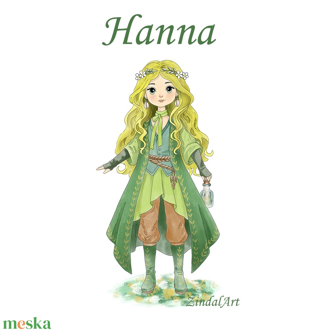 Tavasztündér � Akvarell hatású gyerekszoba falikép - művészet - grafika & illusztráció - művészi nyomat - Meska.hu