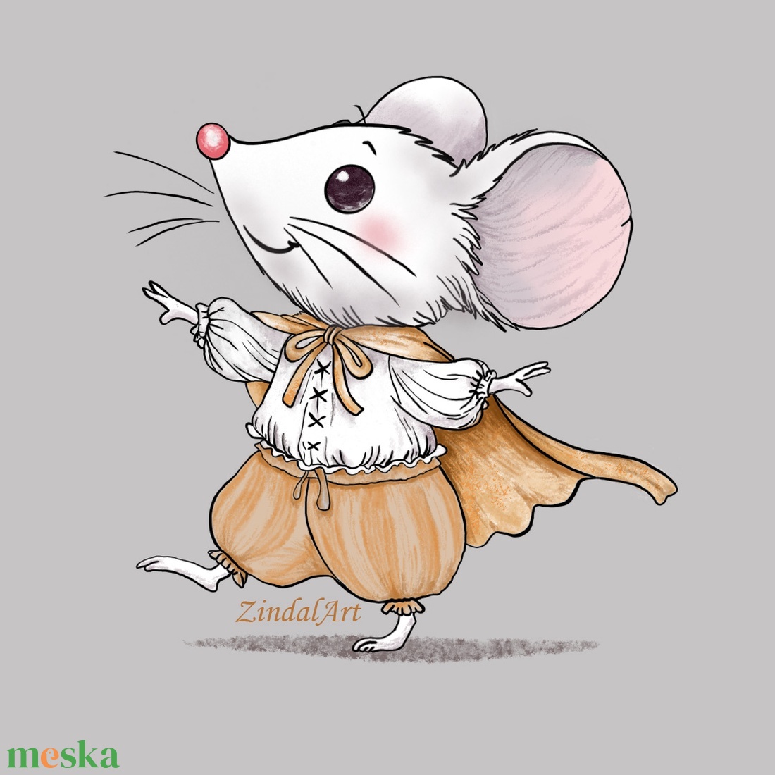 Kisegér � Akvarell hatású gyerekszoba falikép - művészet - grafika & illusztráció - művészi nyomat - Meska.hu