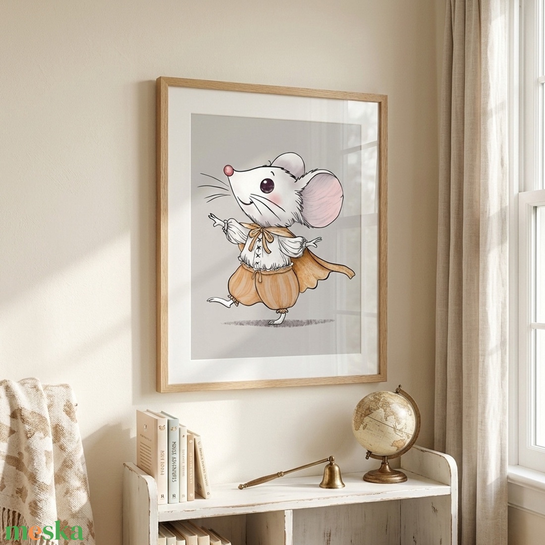 Kisegér � Akvarell hatású gyerekszoba falikép - művészet - grafika & illusztráció - művészi nyomat - Meska.hu