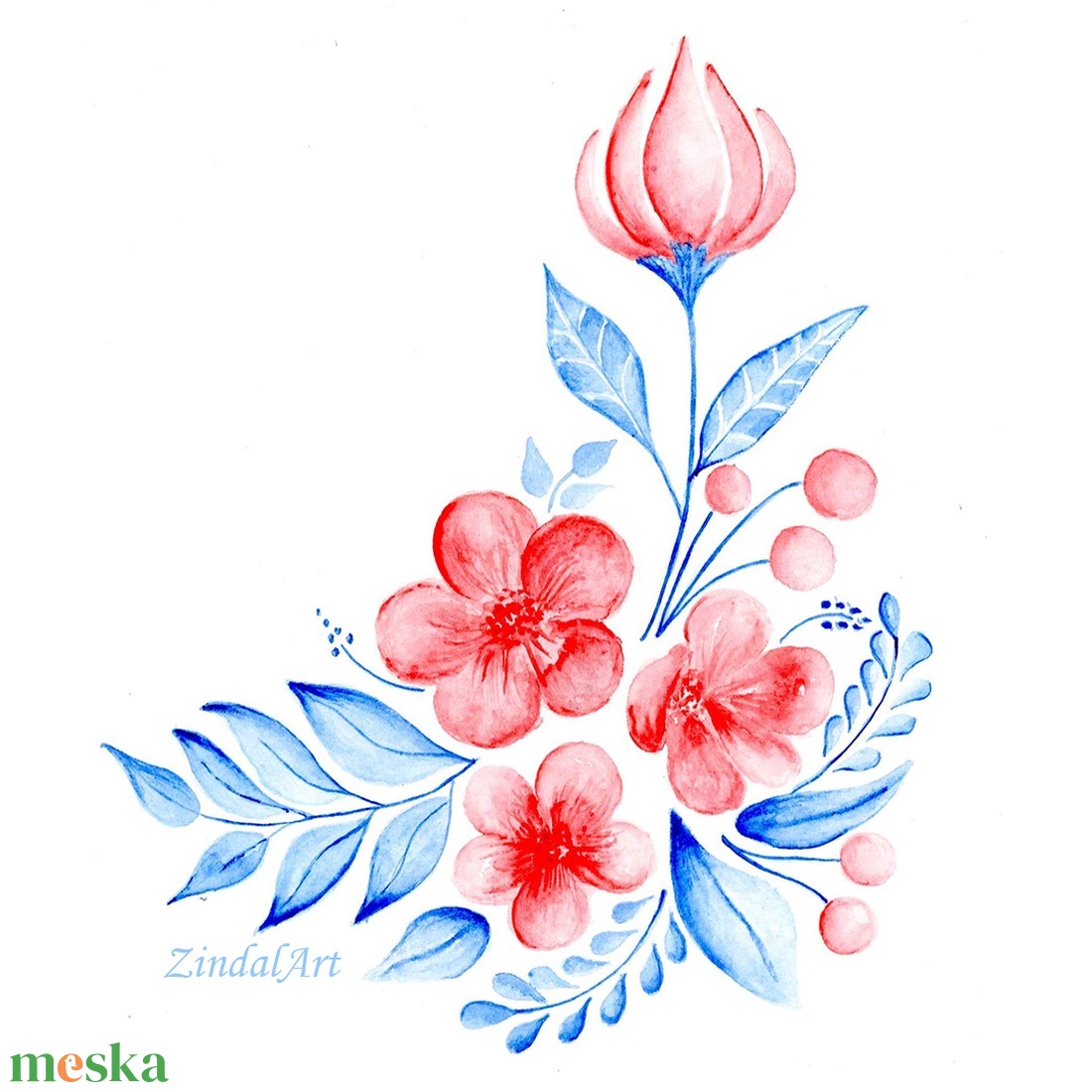 Virág illusztráció, digitális letöltés - művészet - grafika & illusztráció - művészi nyomat - Meska.hu