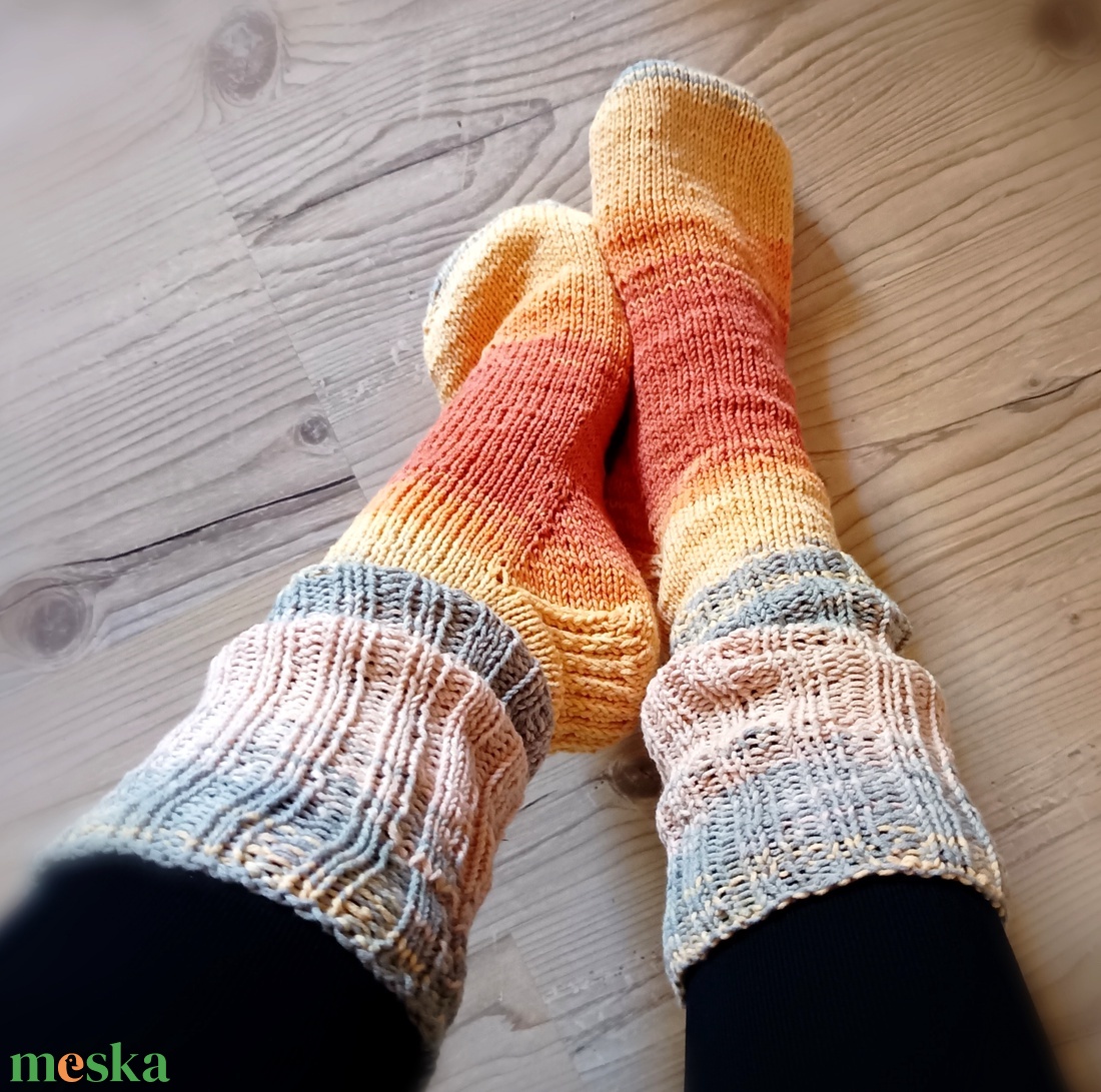 Hajnal pamut zokni - ruha & divat - cipő & papucs - zokni - Meska.hu