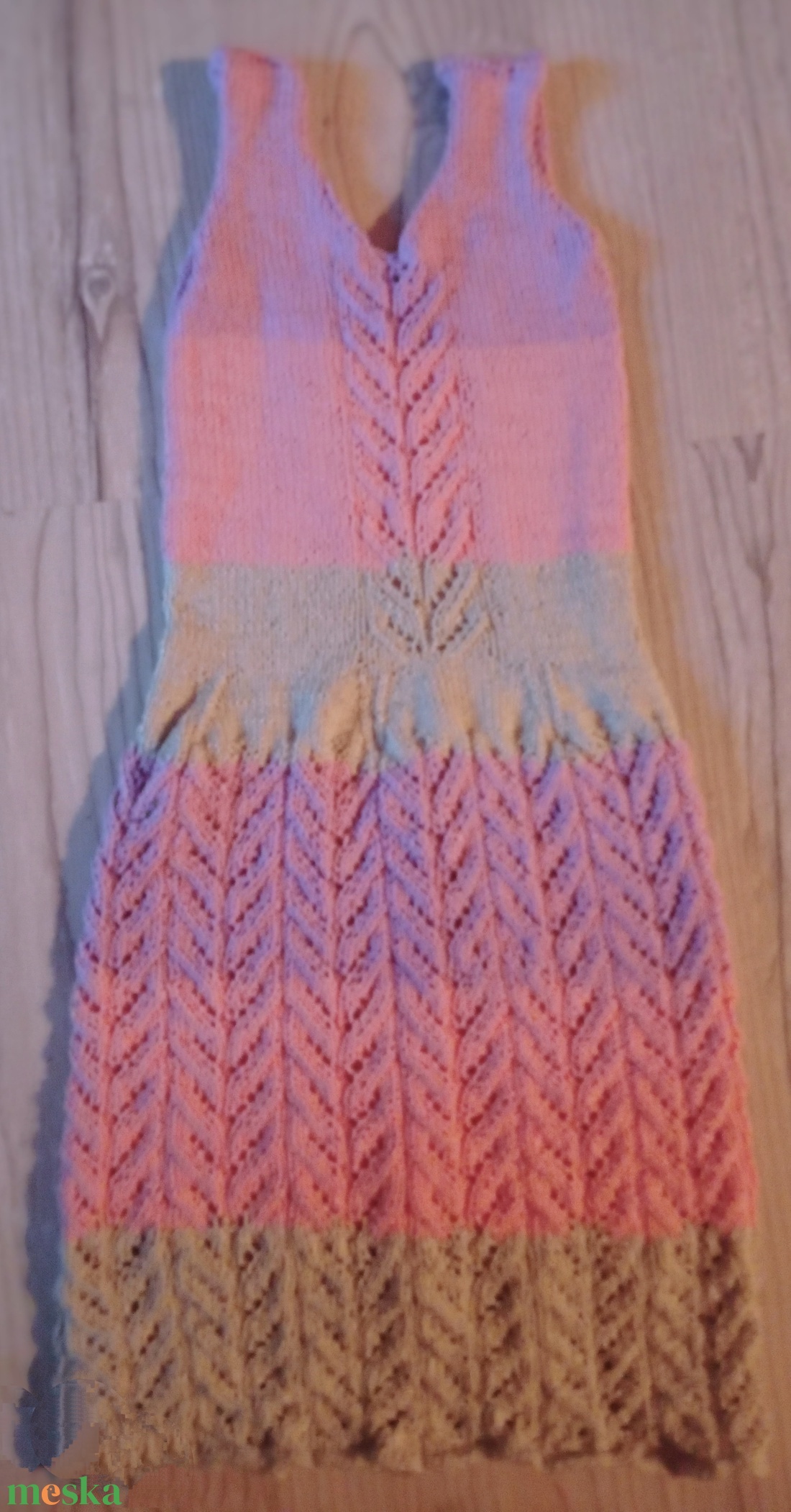 Tulipán kötött kislány ruha - ruha & divat - babaruha & gyerekruha - ruha - Meska.hu