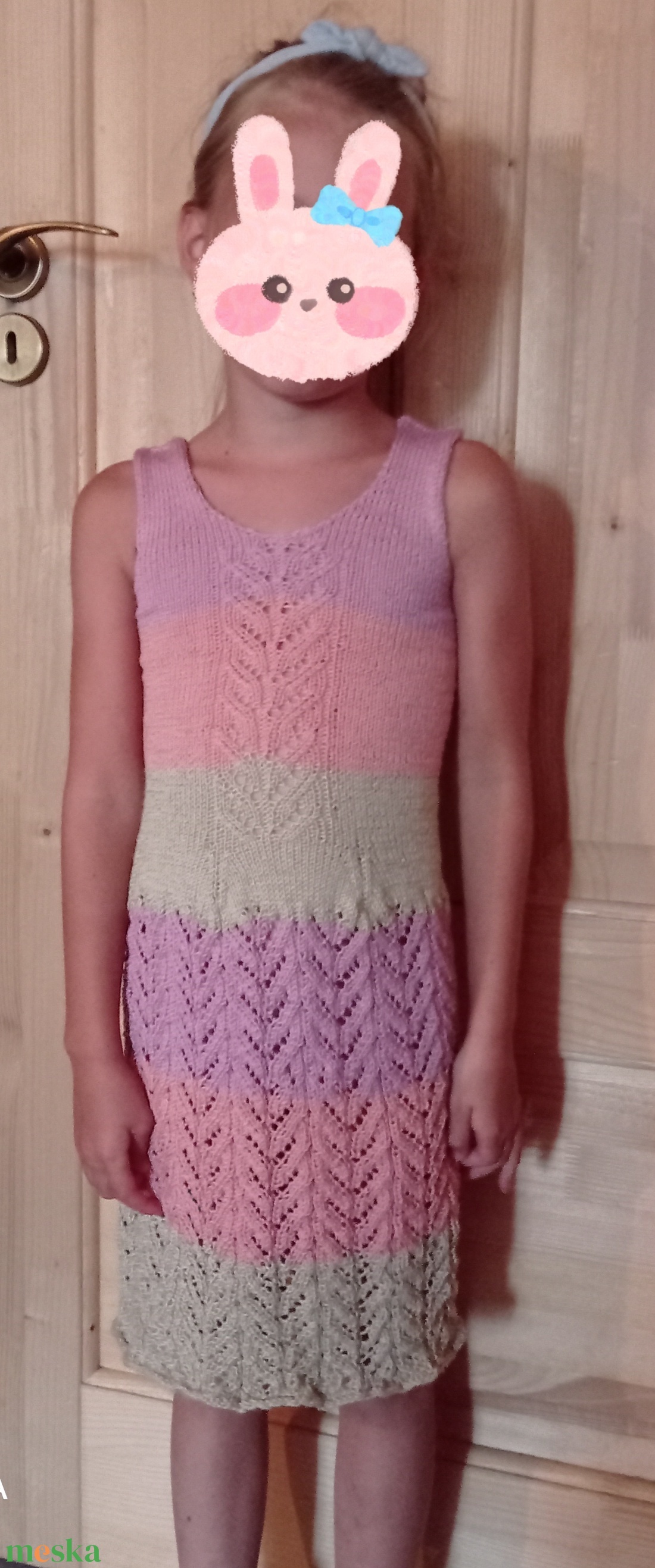 Tulipán kötött kislány ruha - ruha & divat - babaruha & gyerekruha - ruha - Meska.hu