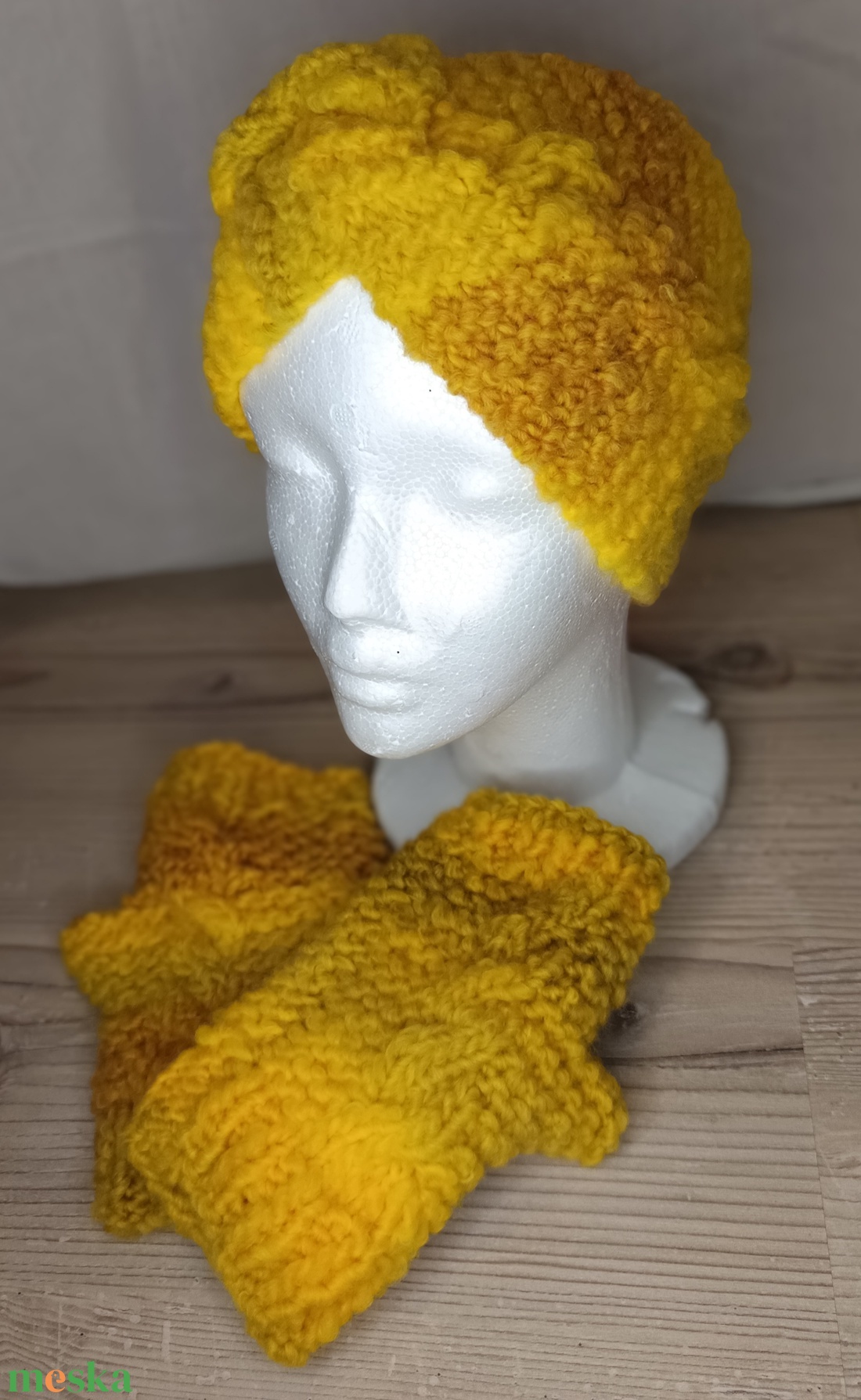 Napfény gyapjú szett - ruha & divat - sál, sapka, kendő - fejpánt - Meska.hu