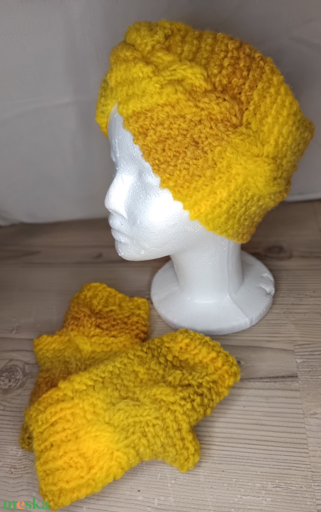 Napfény gyapjú szett - ruha & divat - sál, sapka, kendő - fejpánt - Meska.hu