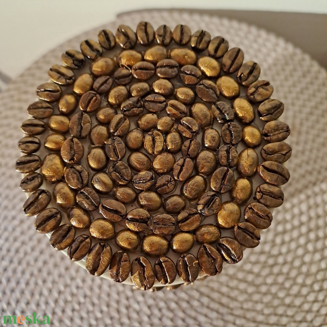 Arany Espresso � Egyedi Kézműves Termék Kávészemekkel - otthon & életmód - dekoráció - asztal és polc dekoráció - díszüveg - Meska.hu