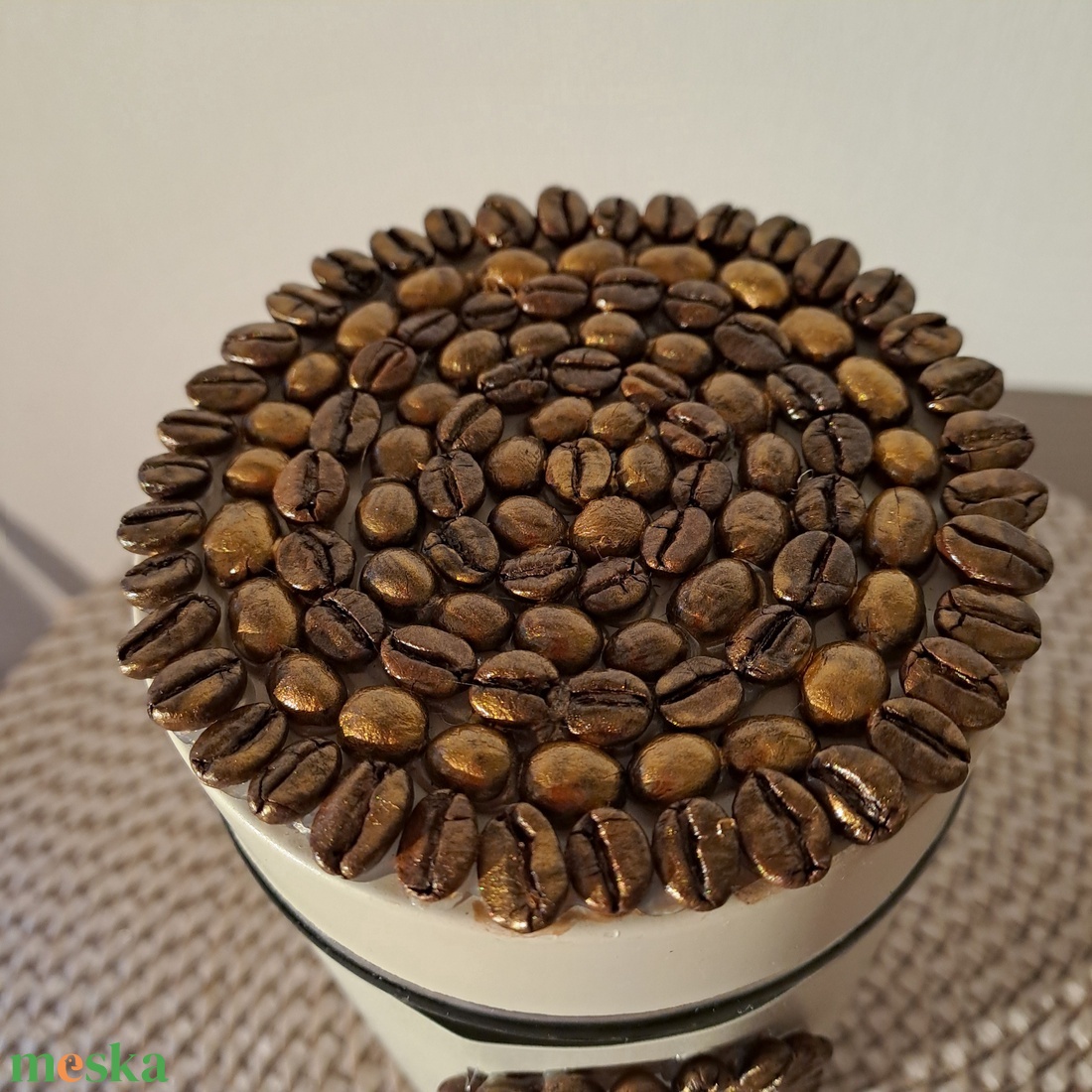 Arany Espresso � Egyedi Kézműves Termék Kávészemekkel - otthon & életmód - dekoráció - asztal és polc dekoráció - díszüveg - Meska.hu