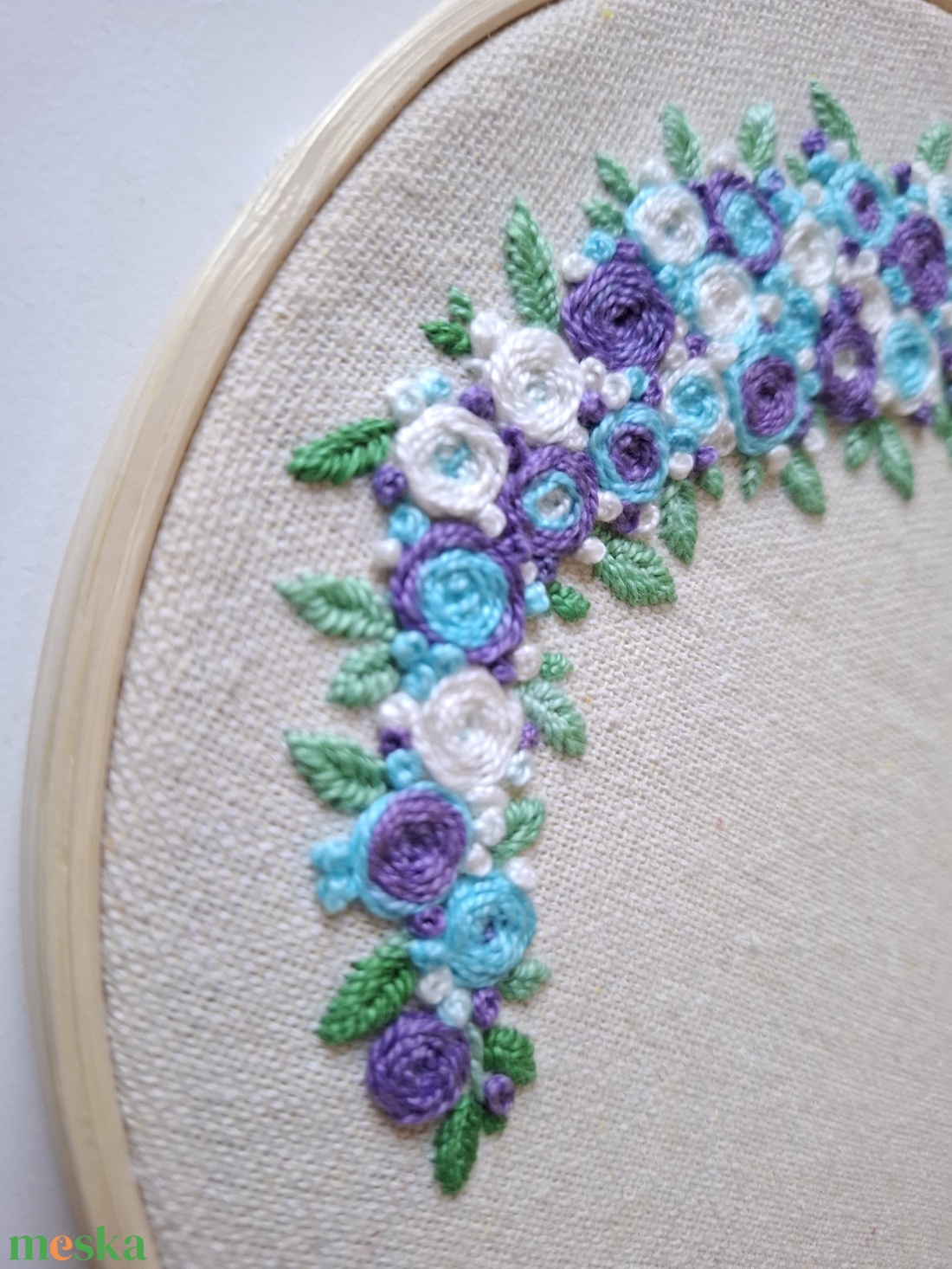 Hímzett kép - Holdfény virágai - művészet - textilkép - egyéb - Meska.hu