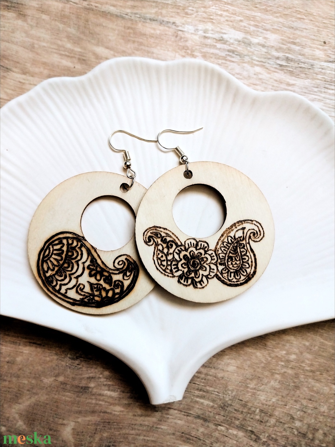 Paisley - ékszer - fülbevaló - lógós kerek fülbevaló - Meska.hu