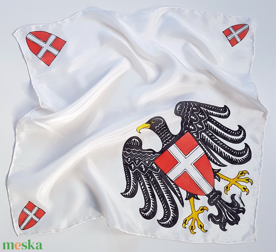 Kézzel festett SELYEMKENDŐ, bécsi emlék, címer, népművészet 55x55 cm - - Meska.hu Kézzel festett SELYEMKENDŐ, bécsi emlék, címer, népművészet 55x55 cm - - Meska.hu