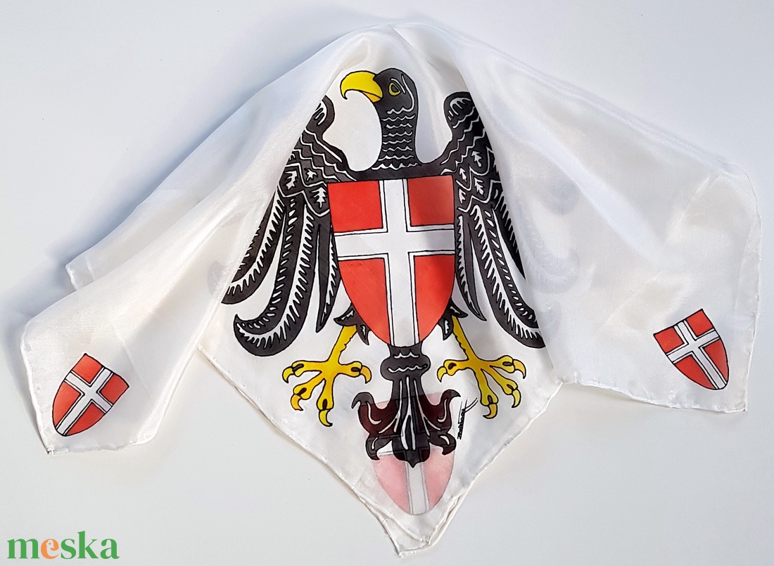 Kézzel festett SELYEMKENDŐ, bécsi emlék, címer, népművészet 55x55 cm - - Meska.hu Kézzel festett SELYEMKENDŐ, bécsi emlék, címer, népművészet 55x55 cm - - Meska.hu