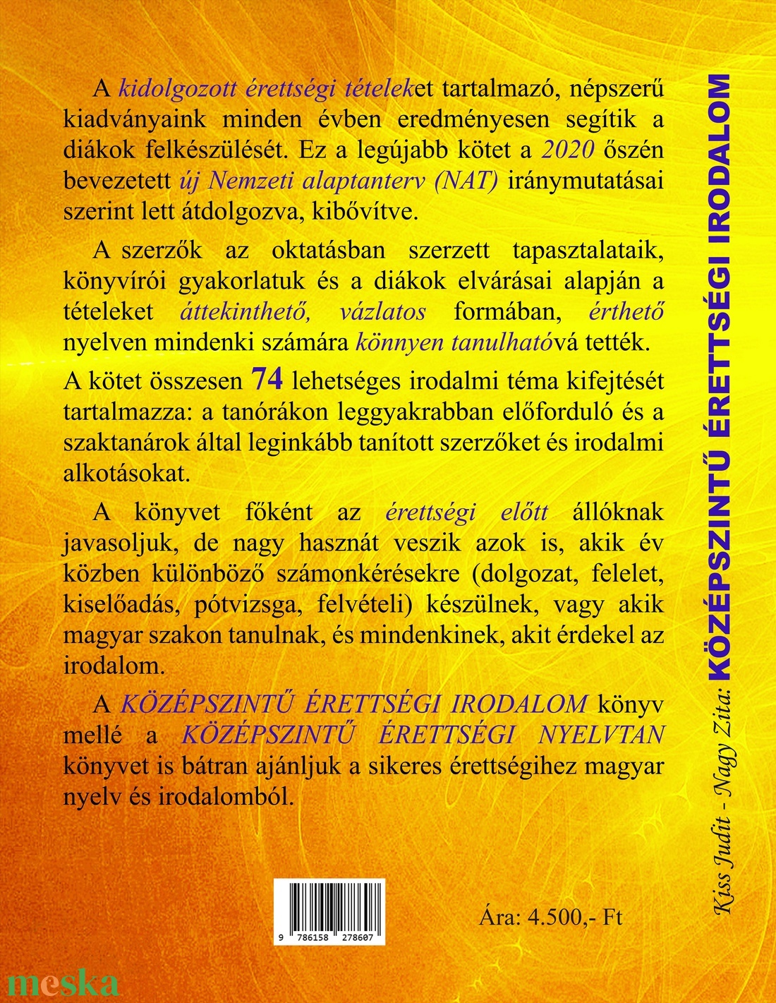 Kidolgozott érettségi tételek könyv  (BŐVÍTETT KIADÁS) - könyv & zene - könyv - Meska.hu