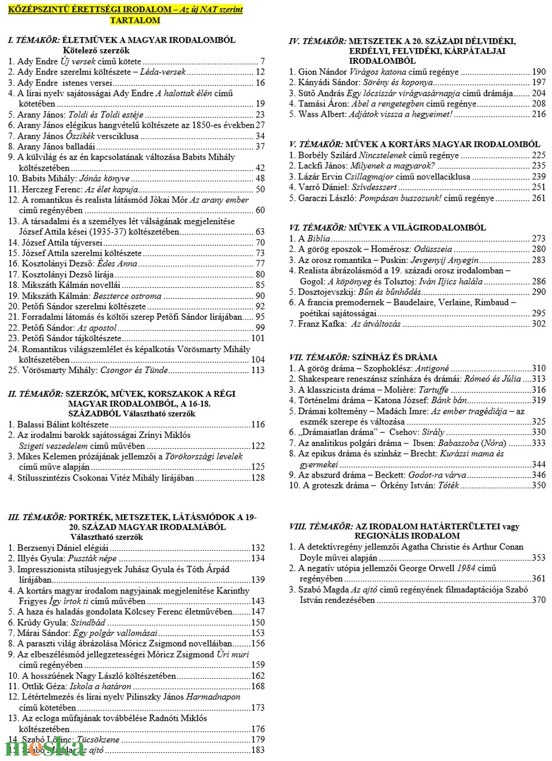 Kidolgozott érettségi tételek könyv  (BŐVÍTETT KIADÁS) - könyv & zene - könyv - Meska.hu