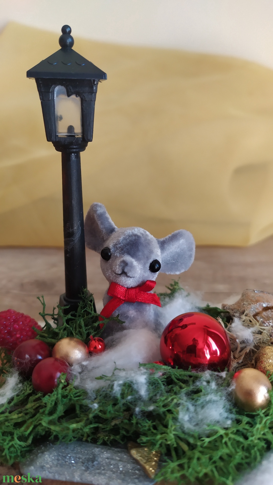 Téli egérkés asztaldísz - karácsony - adventi díszek - adventi asztaldísz - Meska.hu