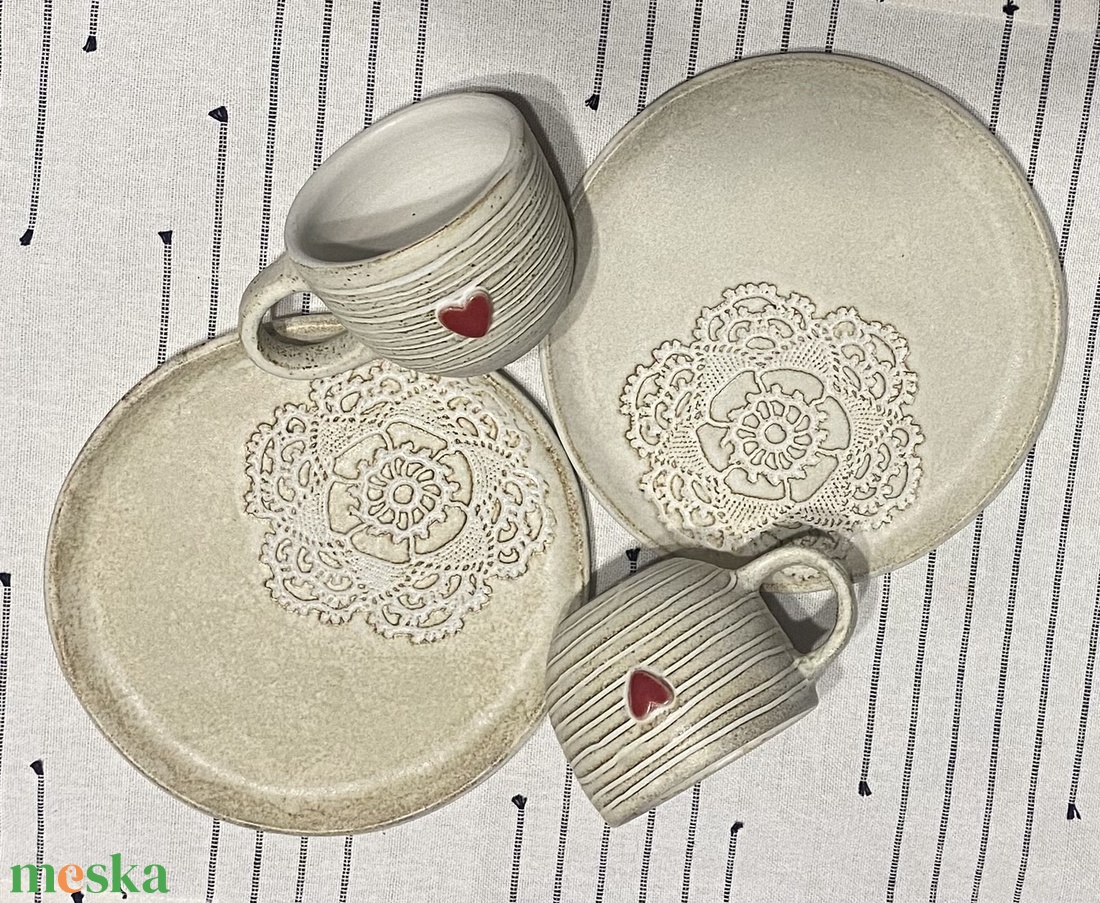 Kerámia reggeliző szett - otthon & életmód - konyhafelszerelés, tálalás - tálalás - bögre & csésze - Meska.hu