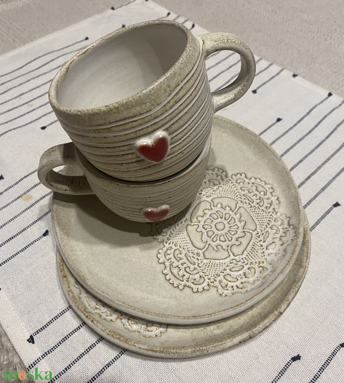 Kerámia reggeliző szett - otthon & életmód - konyhafelszerelés, tálalás - tálalás - bögre & csésze - Meska.hu