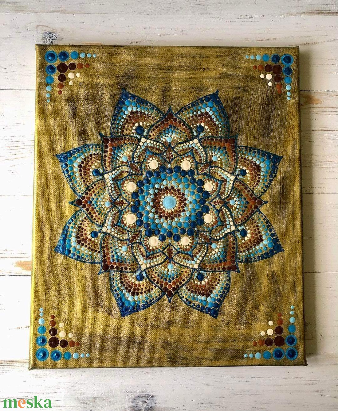 Arany mandala  - művészet - festmény - akril - Meska.hu