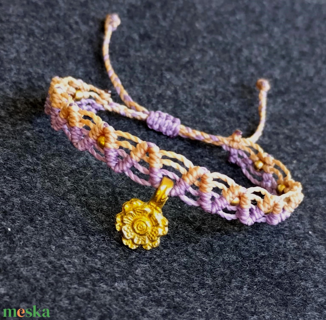 INDIA makramé karkötő  - ékszer - karkötő - fonott karkötő - Meska.hu