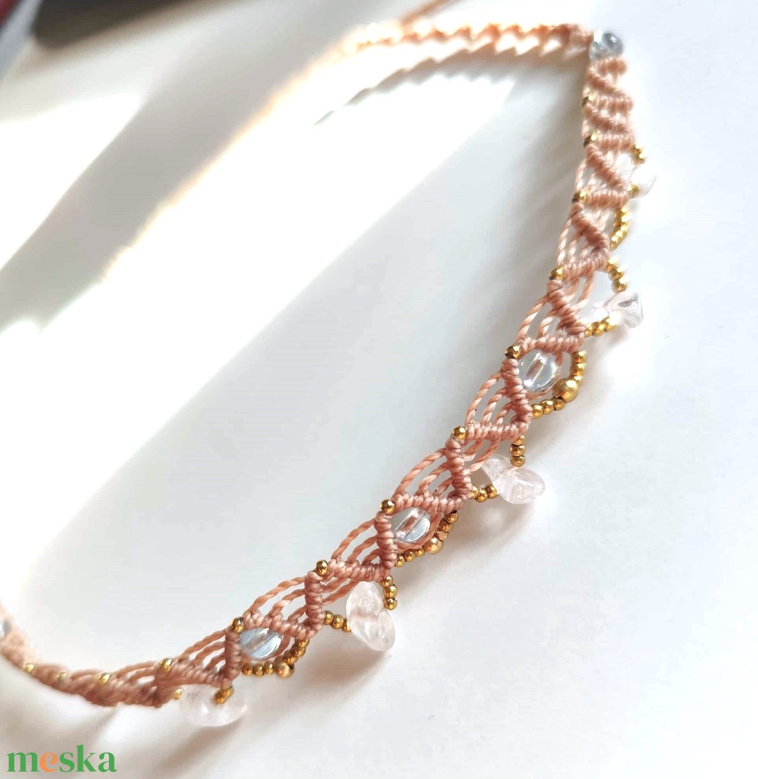 Topáz - hegyikristály makramé nyaklánc, choker - esküvő - ékszer - nyaklánc - Meska.hu Topáz - hegyikristály makramé nyaklánc, choker - esküvő - ékszer - nyaklánc - Meska.hu