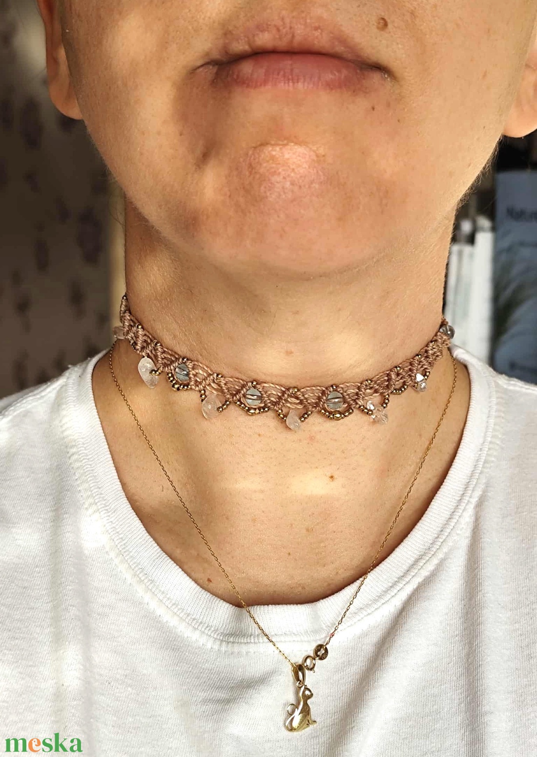 Topáz - hegyikristály makramé nyaklánc, choker - esküvő - ékszer - nyaklánc - Meska.hu Topáz - hegyikristály makramé nyaklánc, choker - esküvő - ékszer - nyaklánc - Meska.hu