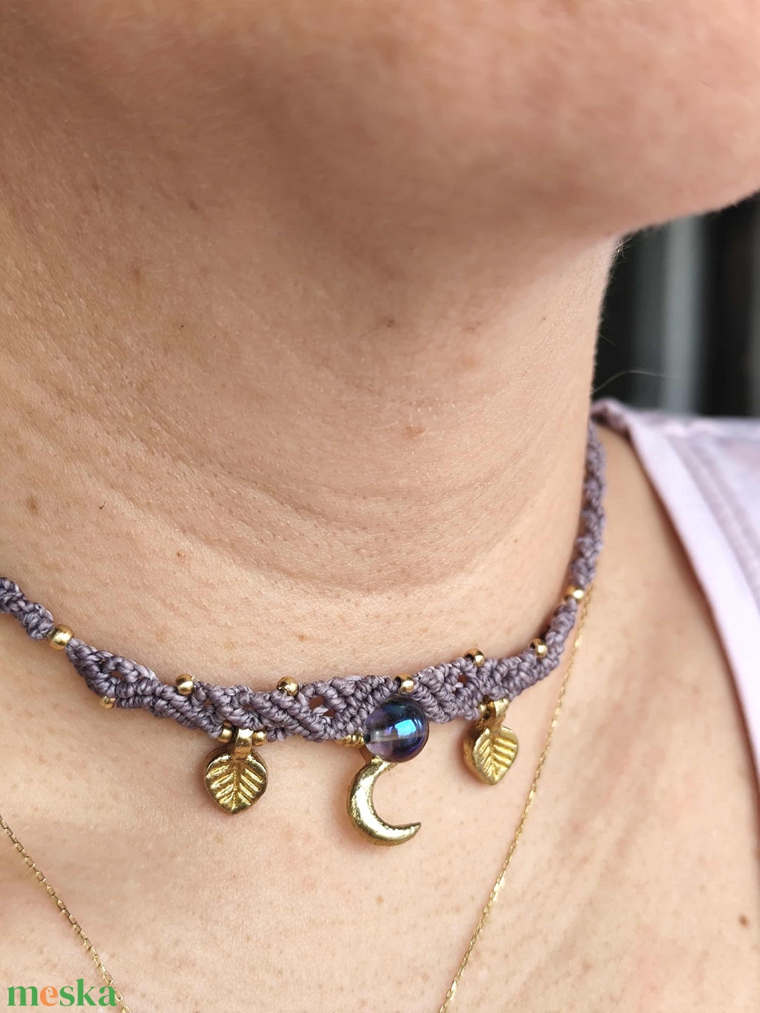 Akva aura makramé nyaklánc, choker - esküvő - ékszer - nyaklánc - Meska.hu Akva aura makramé nyaklánc, choker - esküvő - ékszer - nyaklánc - Meska.hu