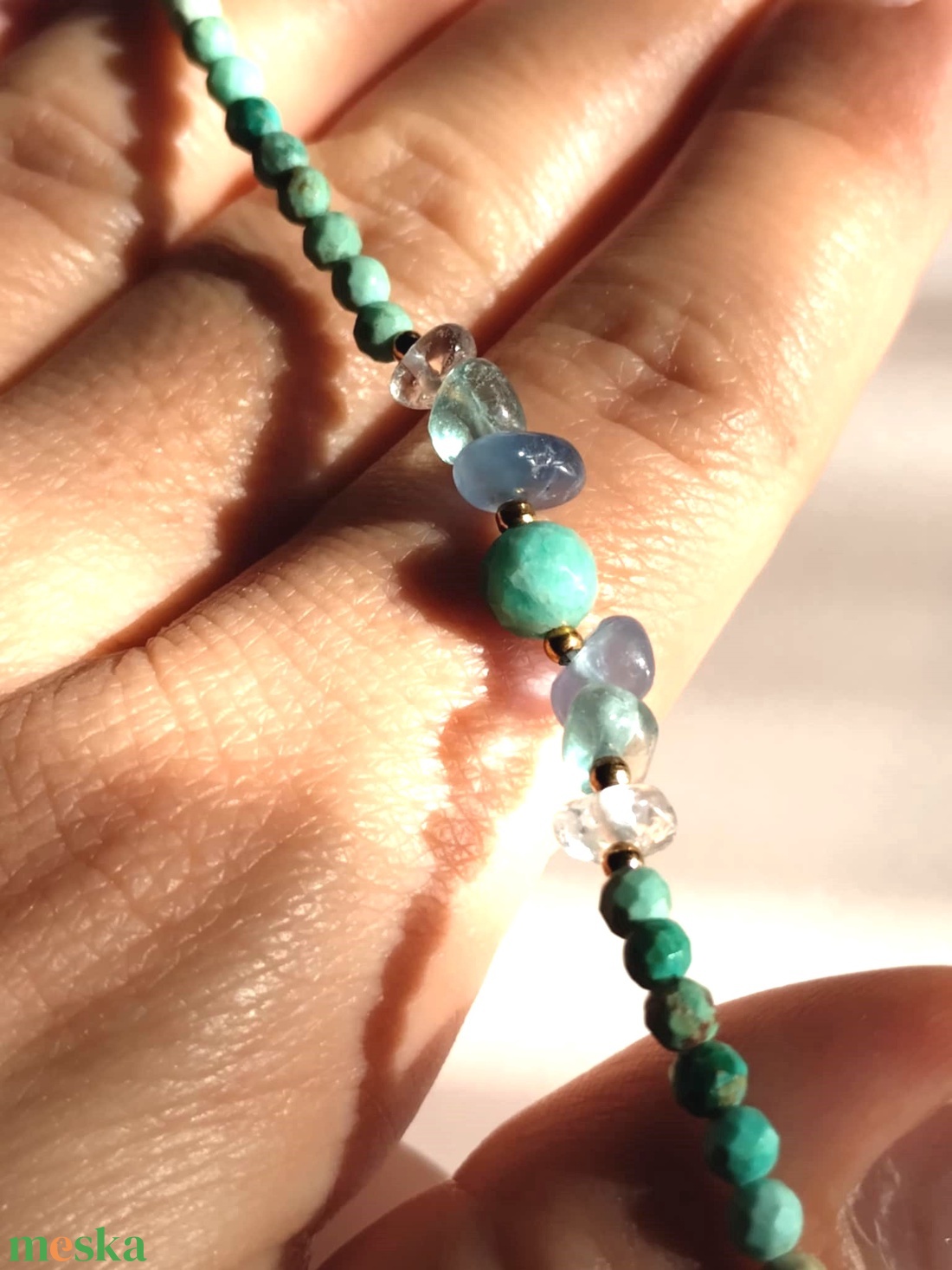 Peru türkiz ásványkarkötő  - ékszer - karkötő - ásványkarkötő - Meska.hu