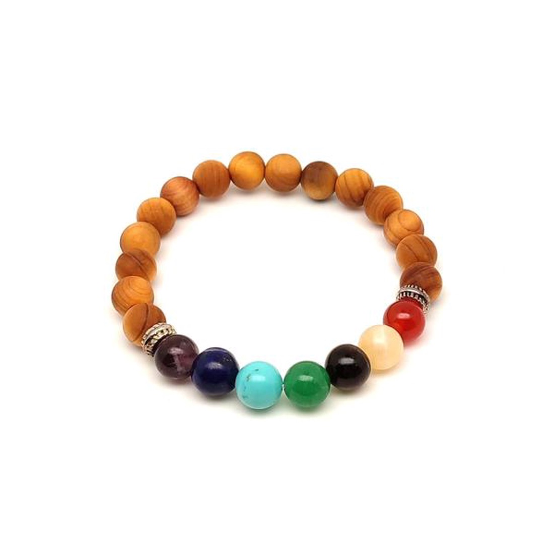 Szentelt szantálfa csakra karkötő 8mm golyókkal - ékszer - karkötő - ásványkarkötő - Meska.hu