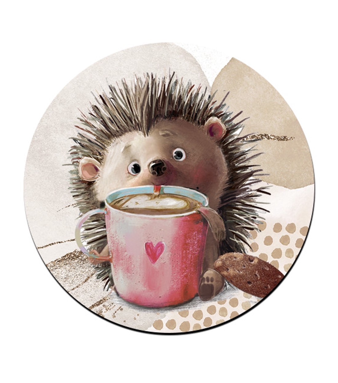 Kakaós süni mintás bögre alátét - otthon & életmód - konyhafelszerelés, tálalás - tálalás - tányér- és poháralátét - Meska.hu