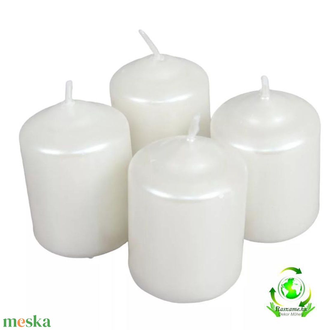 Metál adventi gyertya szett 40x60mm - ivory - kellékek & szerszámok - dekorációs kellékek - dekorációs gyertya - Meska.hu