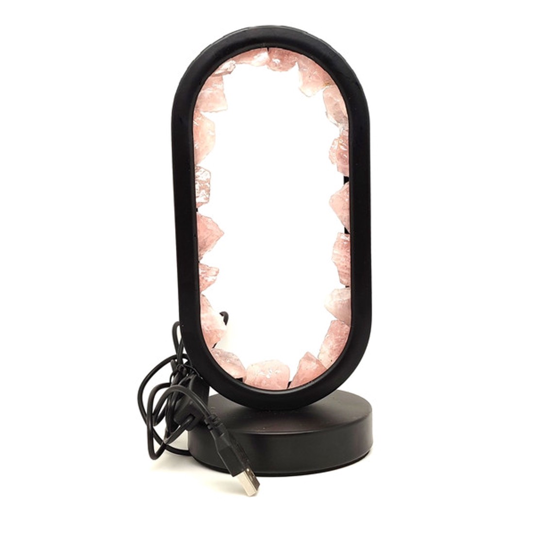 Rózsakvarc nyers ovál ásvány hangulatlámpa 21�10 cm - kellékek & szerszámok - ásvány alapanyag - Meska.hu