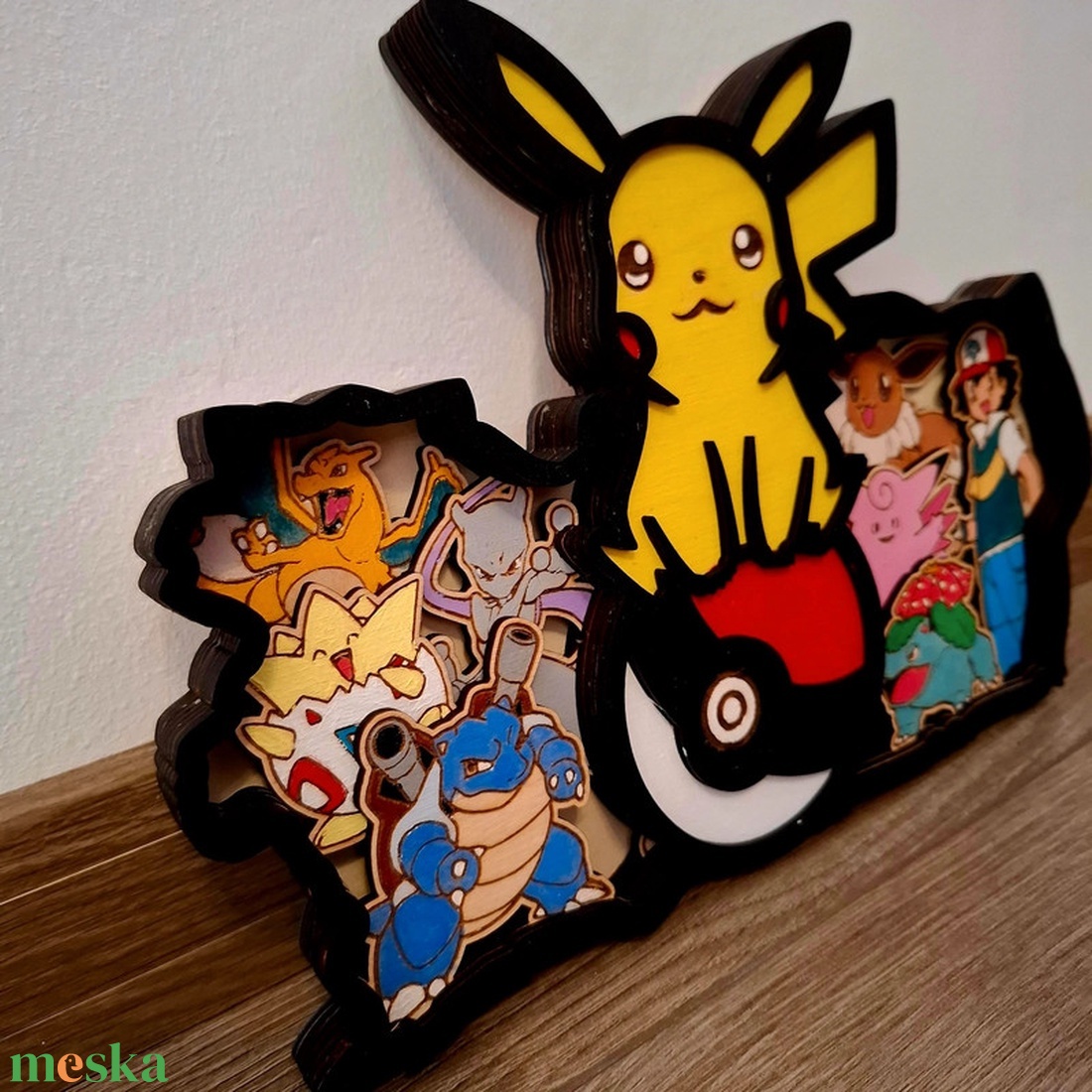 Pokémon fa dísz - otthon & életmód - dekoráció - asztal és polc dekoráció - asztaldísz - Meska.hu