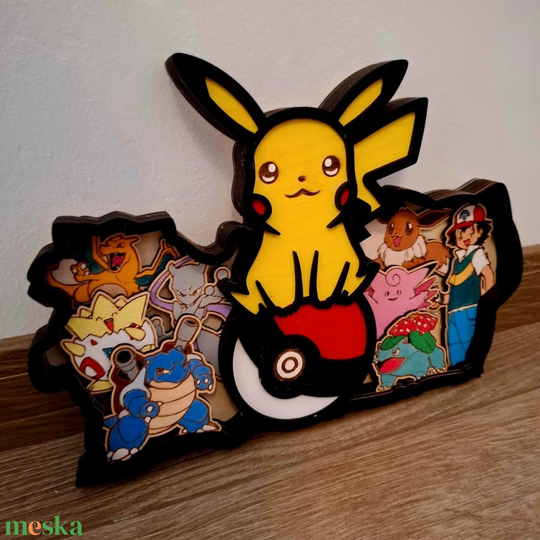Pokémon fa dísz - otthon & életmód - dekoráció - asztal és polc dekoráció - asztaldísz - Meska.hu