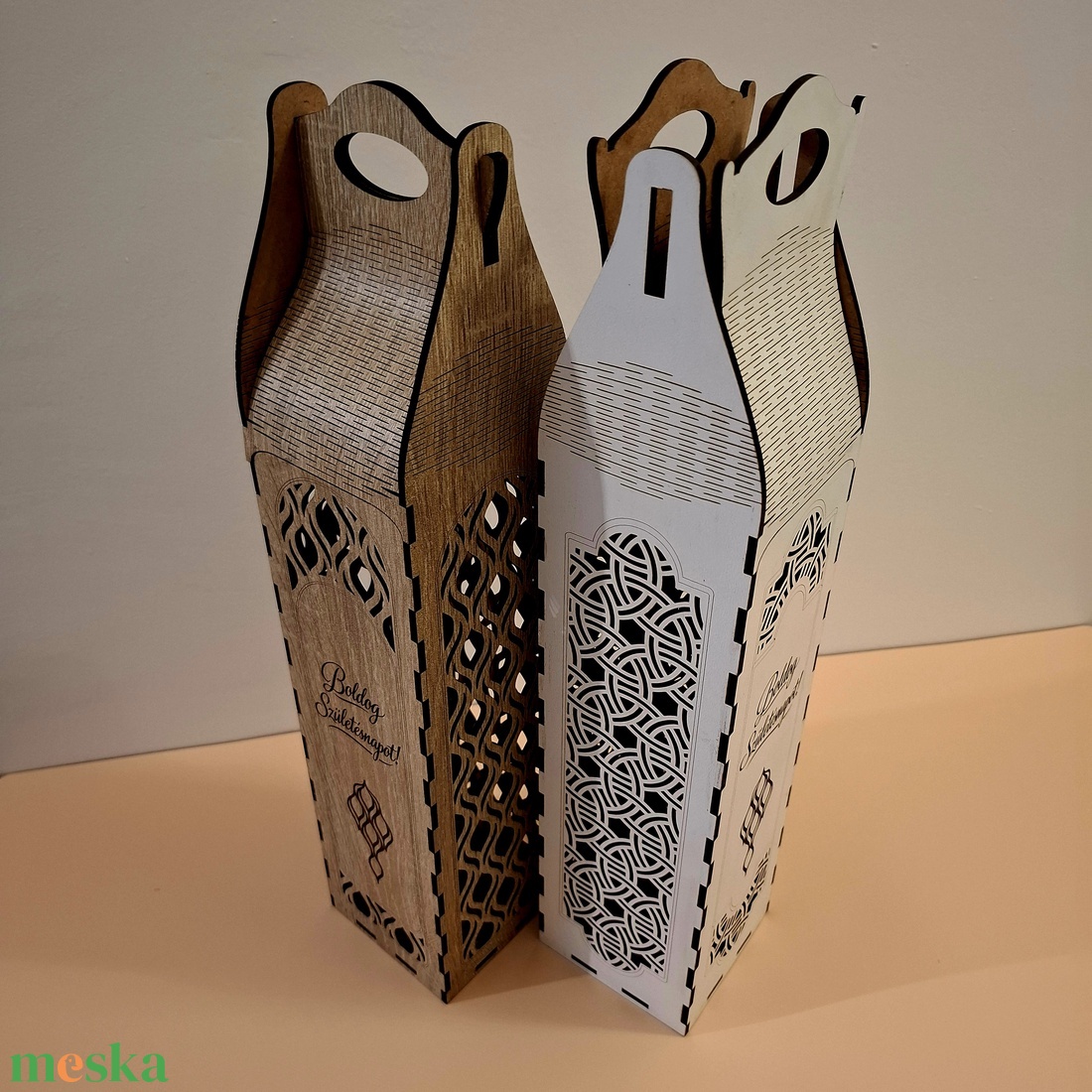 Ajándék bor tartó - otthon & életmód - konyhafelszerelés, tálalás - italos kellékek - boros díszdoboz - Meska.hu