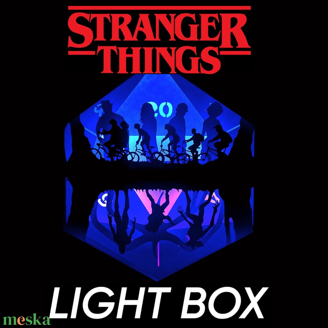 Stranger Things ledes képkeret - otthon & életmód - lámpa - asztali lámpa - Meska.hu