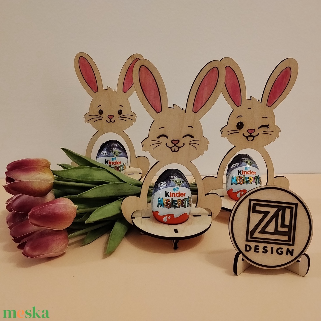 Nyuszis tojás tartó - ünnepi díszek, dekorációk - húsvéti díszek és dekorációk - húsvéti tojástartó - Meska.hu
