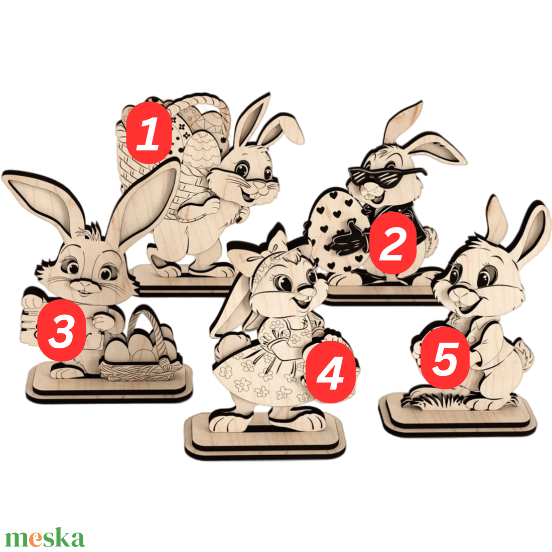 Nyuszis figura - ünnepi díszek, dekorációk - húsvéti díszek és dekorációk - húsvéti tojástartó - Meska.hu