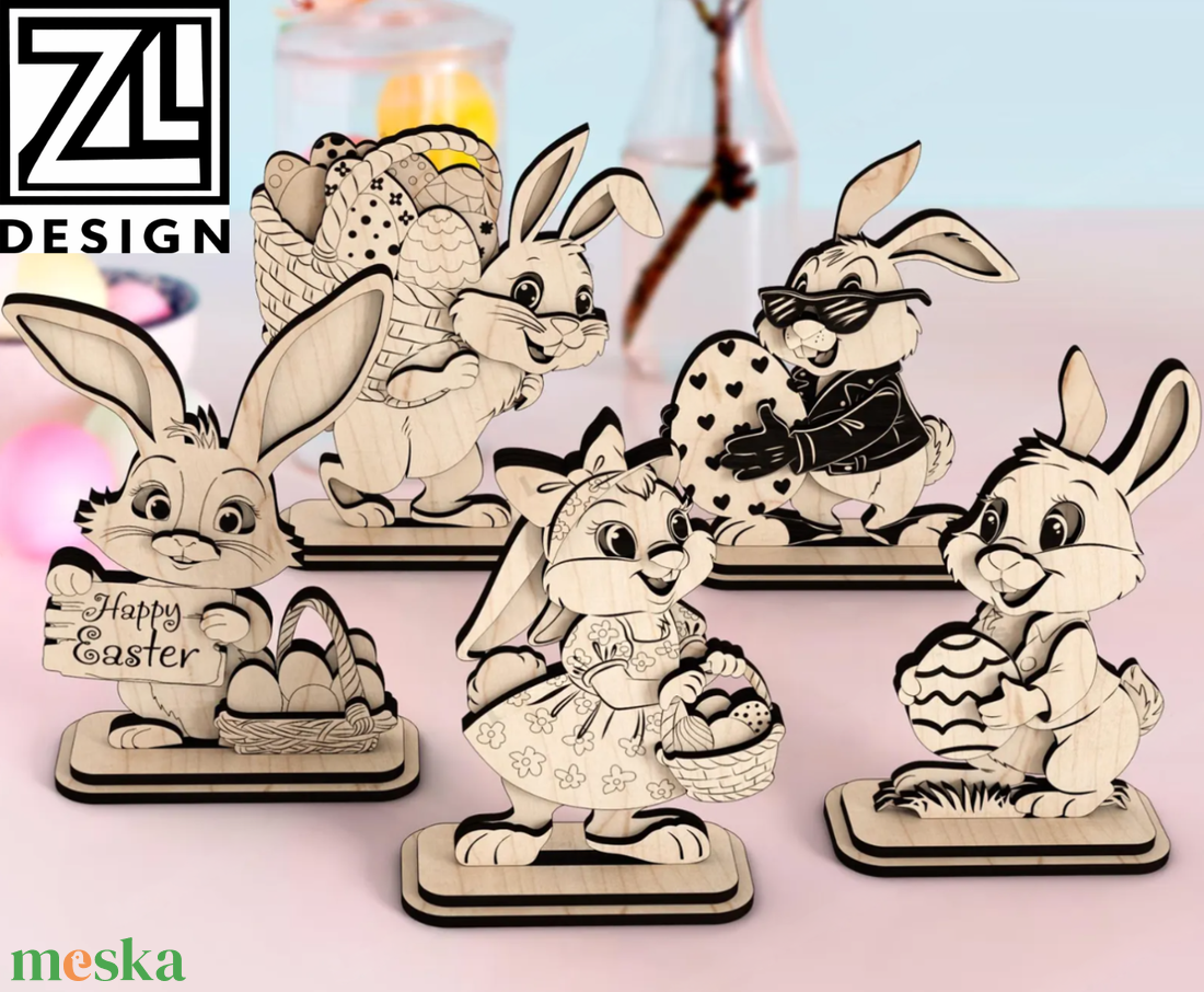 Nyuszis figura - ünnepi díszek, dekorációk - húsvéti díszek és dekorációk - húsvéti tojástartó - Meska.hu