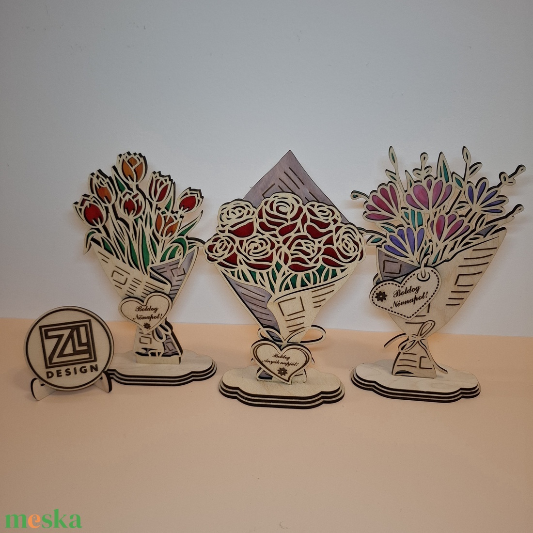 Lézervágott festett szál virág - otthon & életmód - virágdekoráció - virágdíszek - lézervágott virágdíszek - Meska.hu