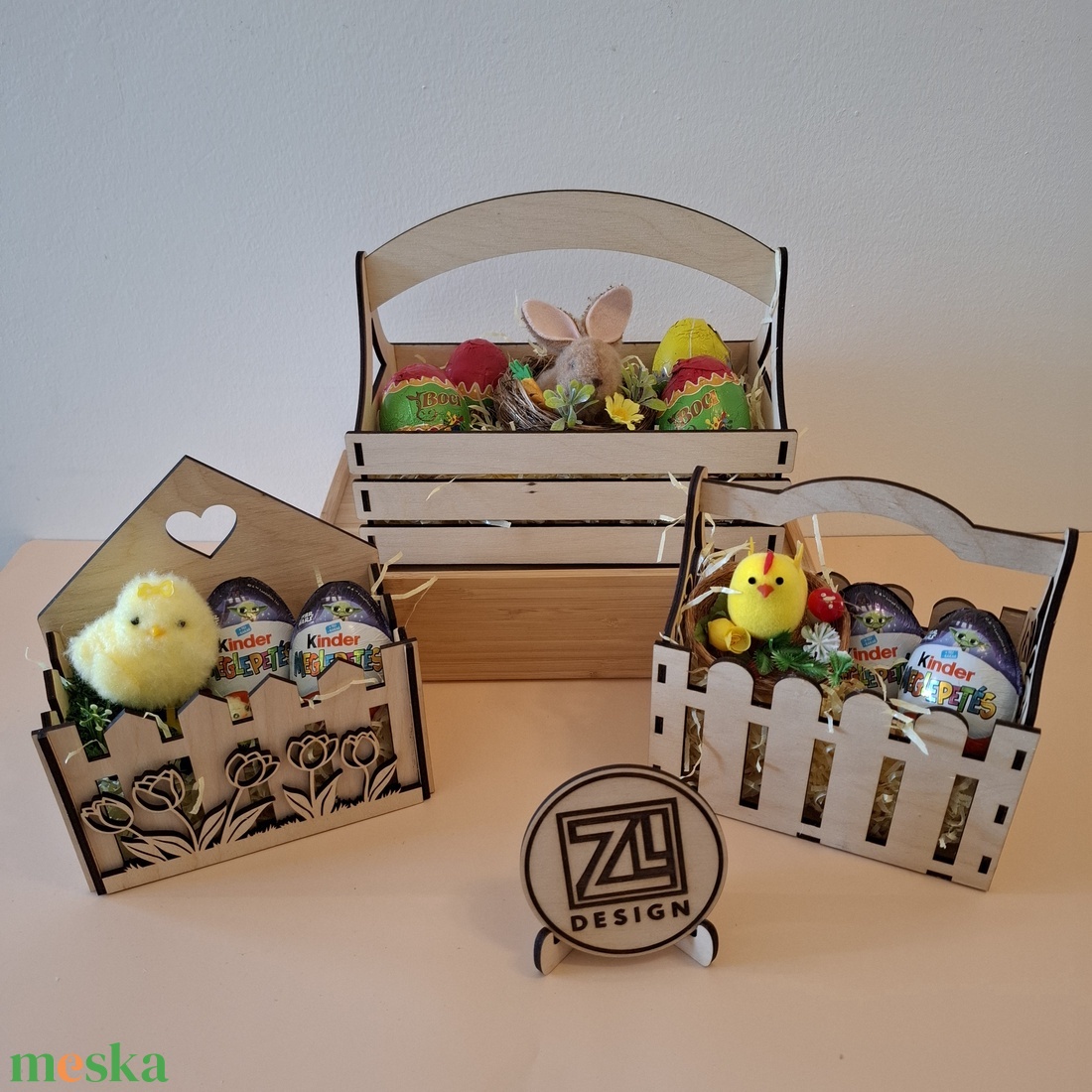 Lézervágott ajándék virágos kosár - ünnepi díszek, dekorációk - húsvéti díszek és dekorációk - húsvéti kosár - Meska.hu