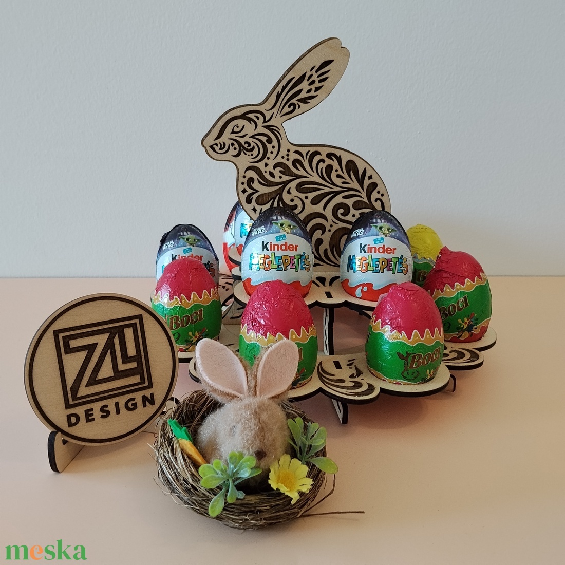 Nyuszis tojás tartó - ünnepi díszek, dekorációk - húsvéti díszek és dekorációk - húsvéti tojástartó - Meska.hu