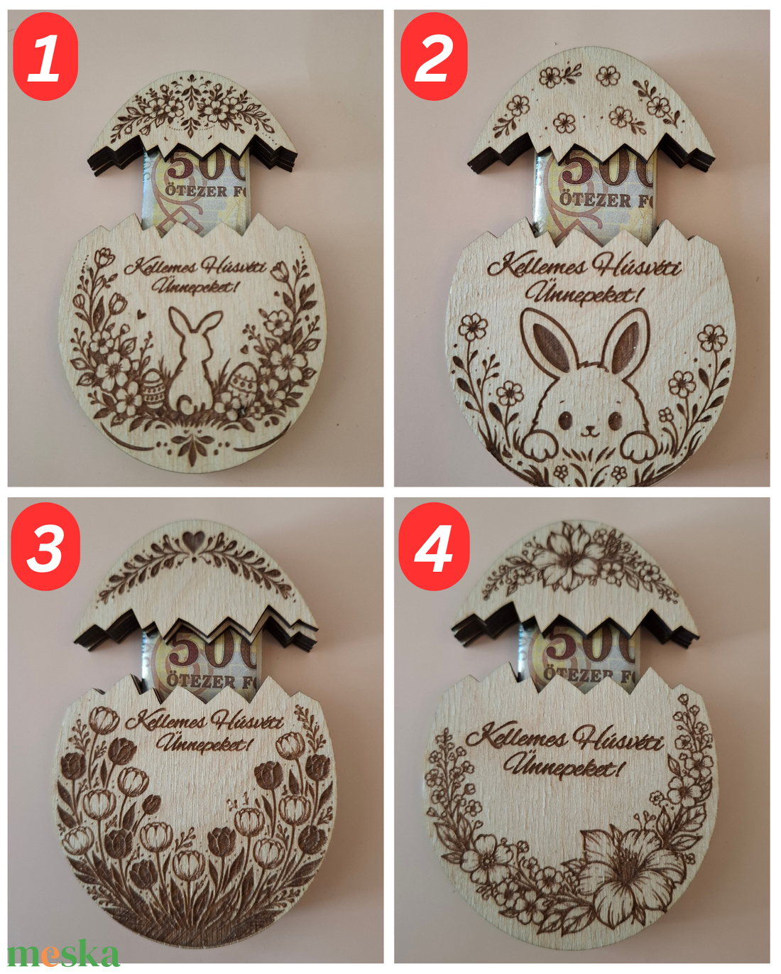 Nyuszis pénzátadó tojás - ünnepi díszek, dekorációk - húsvéti díszek és dekorációk - húsvéti pénzátadó - Meska.hu