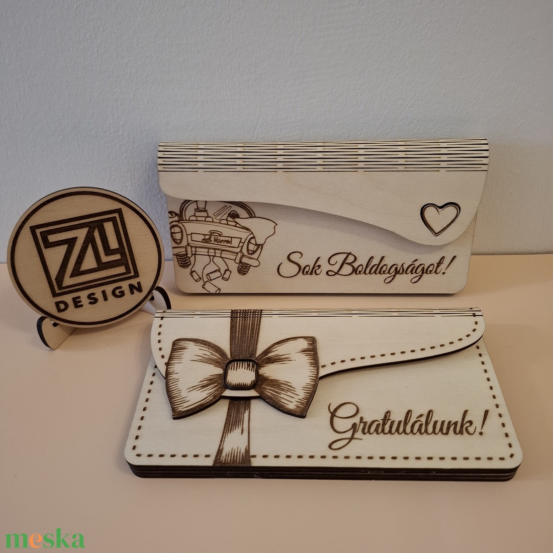Pénzátadó fa boríték - otthon & életmód - papír, írószer - ajándékozás kellékei - pénzátadó doboz - Meska.hu