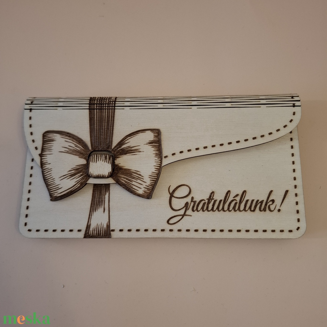 Pénzátadó fa boríték - otthon & életmód - papír, írószer - ajándékozás kellékei - pénzátadó doboz - Meska.hu