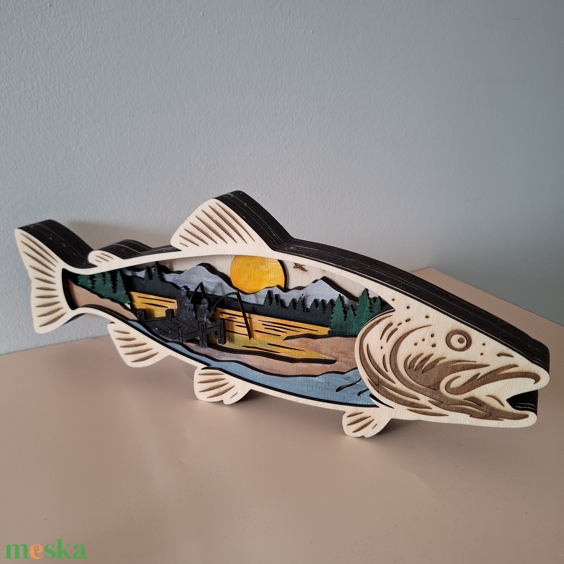 Horgász asztaldísz - otthon & életmód - dekoráció - asztal és polc dekoráció - asztaldísz - Meska.hu