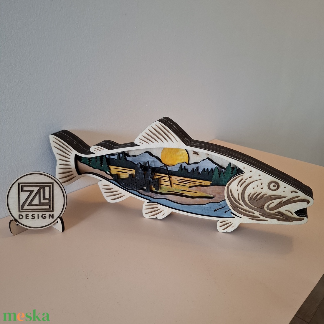 Horgász asztaldísz - otthon & életmód - dekoráció - asztal és polc dekoráció - asztaldísz - Meska.hu