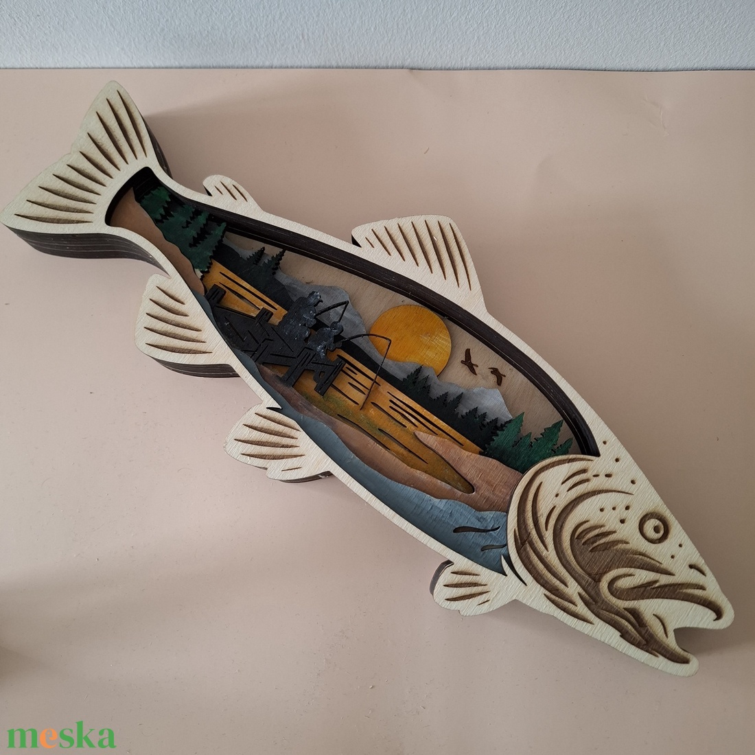 Horgász asztaldísz - otthon & életmód - dekoráció - asztal és polc dekoráció - asztaldísz - Meska.hu