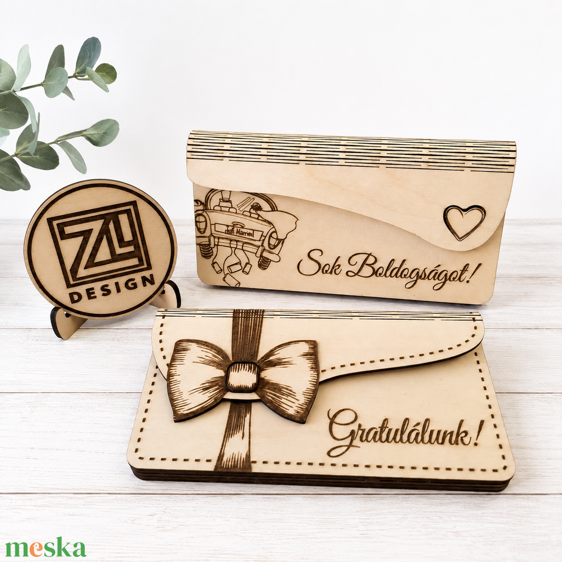 Pénzátadó fa boríték - otthon & életmód - papír, írószer - ajándékozás kellékei - pénzátadó doboz - Meska.hu